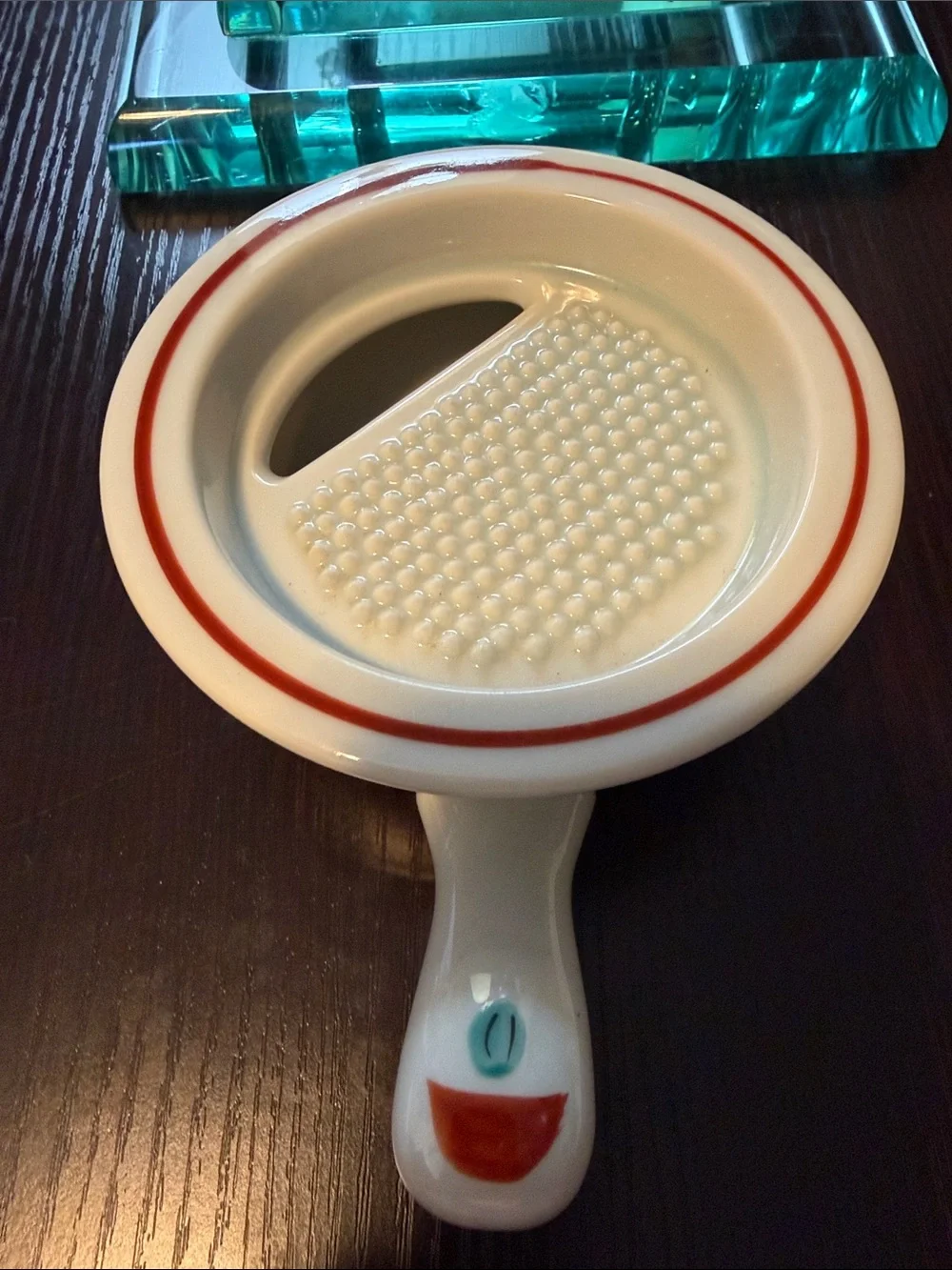 Japanese “tachi-kichi” Ceramic Grater Dish For Condiments Like Wasabi Or Ginger